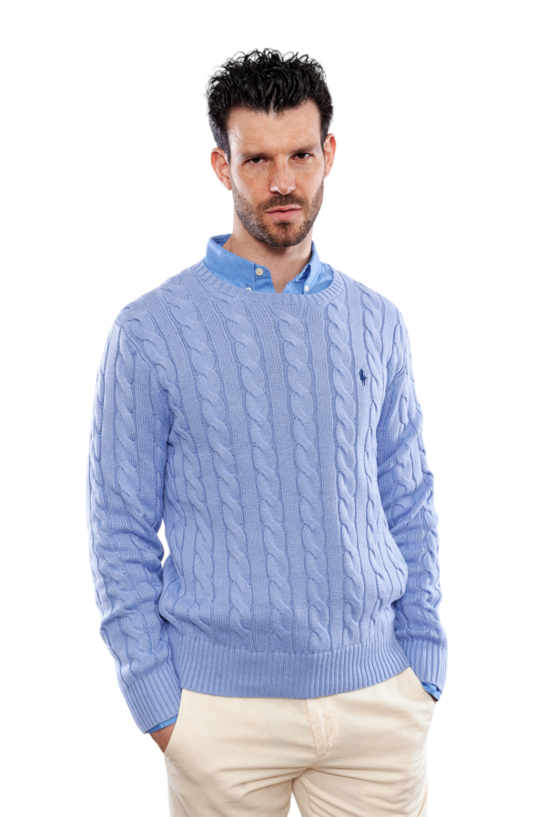 POLO RALPH LAUREN PULLOVER CABLE LAFAYETTE BLU