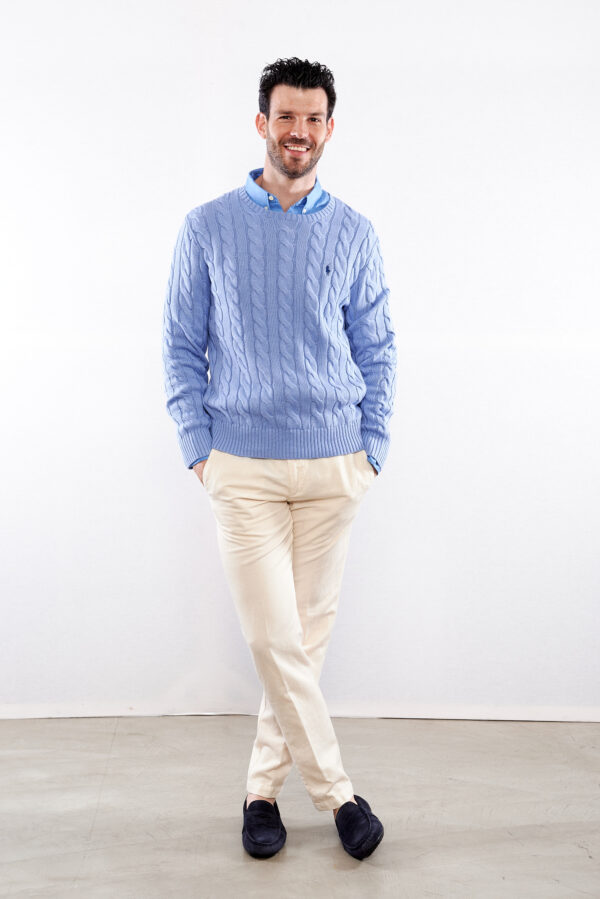 POLO RALPH LAUREN PULLOVER CABLE LAFAYETTE BLU - immagine 2