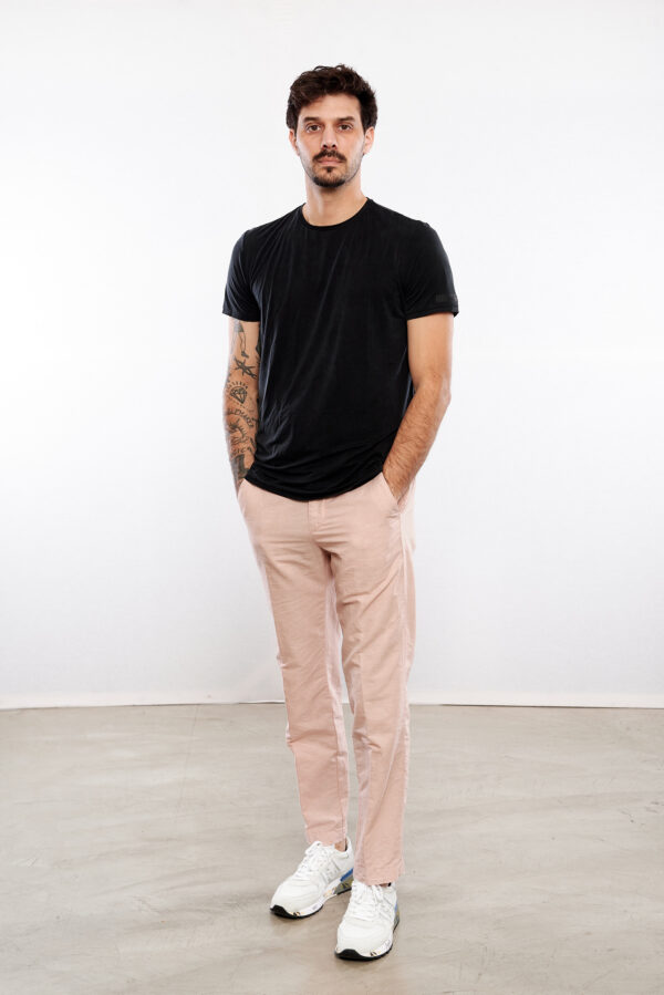 MYTHS PANTALONE COTONE LINO ROSA - immagine 4