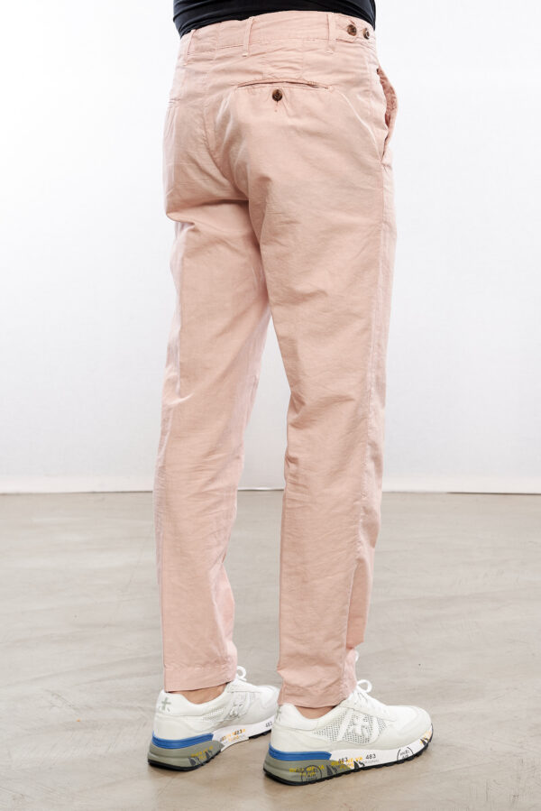 MYTHS PANTALONE COTONE LINO ROSA - immagine 3