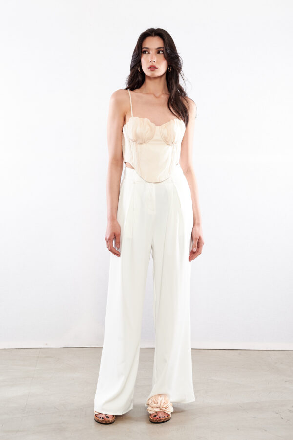 GLAMOROUS TOP ORGANZA NUDE - immagine 2