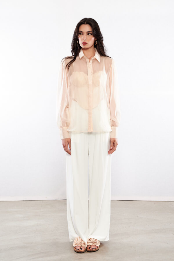 GLAMOROUS CAMICIA ORGANZA NUDE - immagine 2