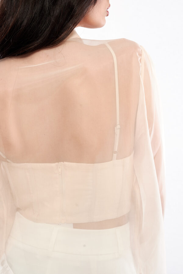 GLAMOROUS CAMICIA ORGANZA NUDE - immagine 5