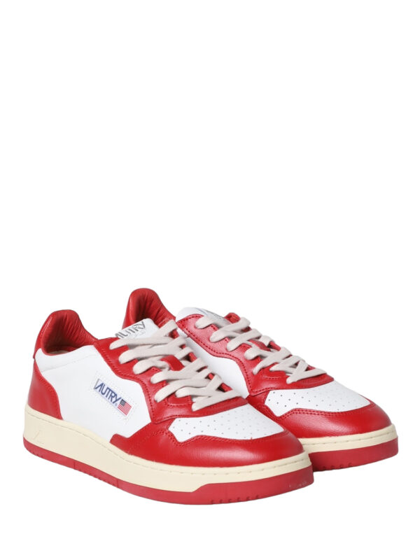 AUTRY MEDALIST LOW WOMAN BICOLOR WHT-RED - immagine 2