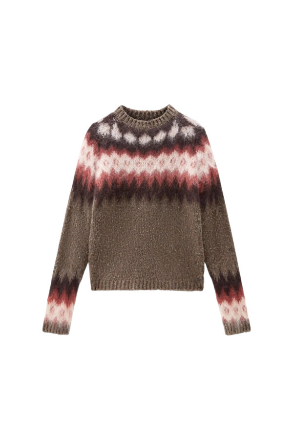 WOOLRICH FAIRISLE PULLOVER TEDDY-BROWN - immagine 6