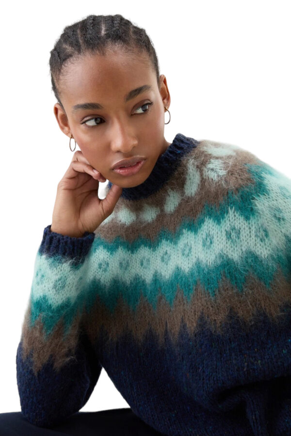 WOOLRICH FAIRISLE PULLOVER MELTON BLUE - immagine 5