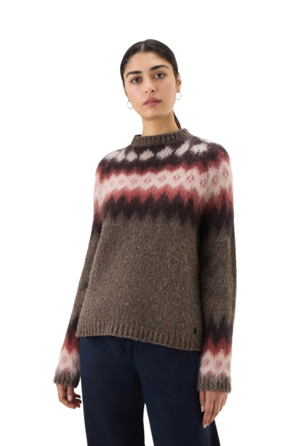WOOLRICH FAIRISLE PULLOVER TEDDY-BROWN