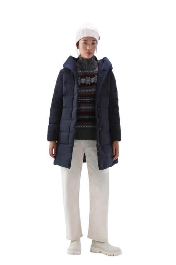 WOOLRICH PUFFY PRESCOTT PARKA MELTON BLUE - immagine 3
