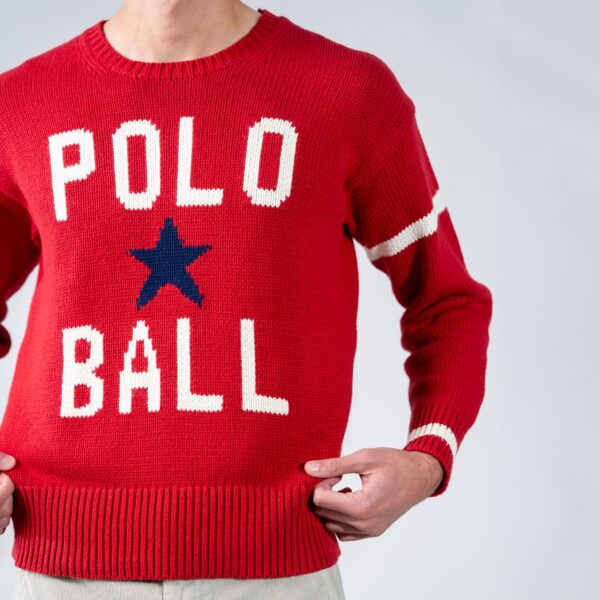 Polo Ralph Lauren - Maglia Cotone Caldo Rossa POLO BALL