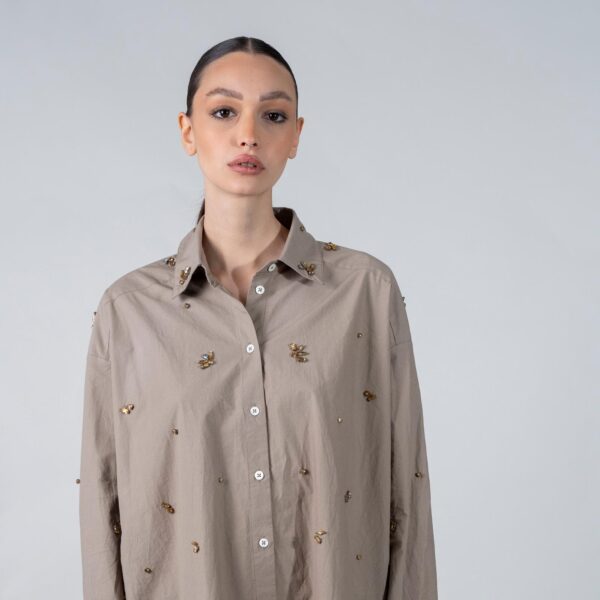 Camicia manica lunga con castoni