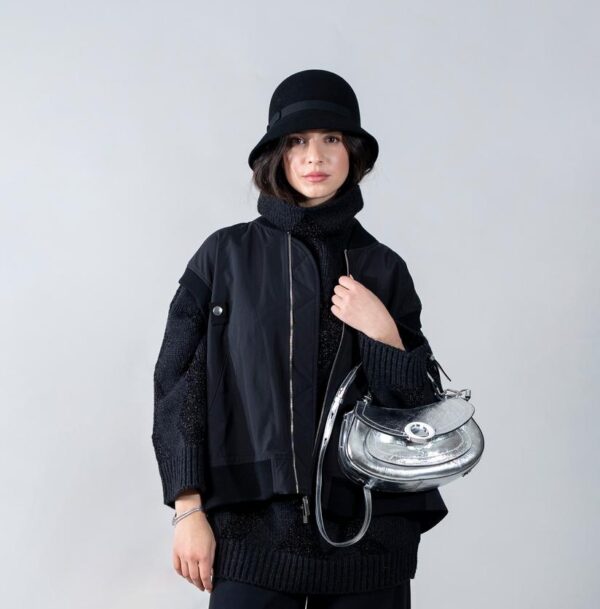 Borsalino - Cloche asimmetrica nero - immagine 3