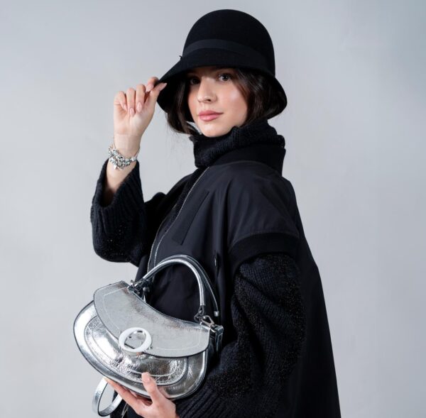 Borsalino - Cloche asimmetrica nero - immagine 2